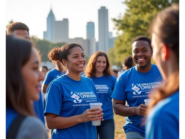 Expedition Express moving team volunteers helping at a local Atlanta community event, reflecting strong local ties and community support.