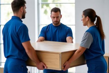 Expedition Express moving crew members undergoing professional training for safe lifting and packing techniques.