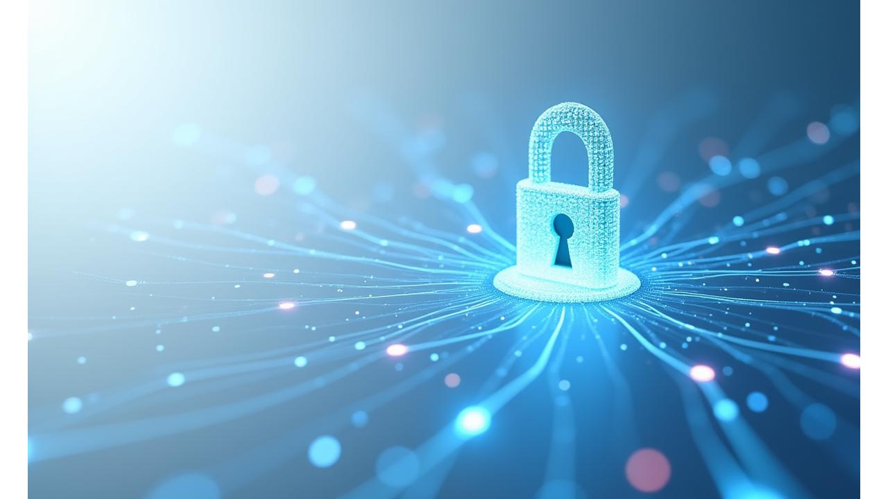 Abstract depiction of secure data transmission and privacy protection